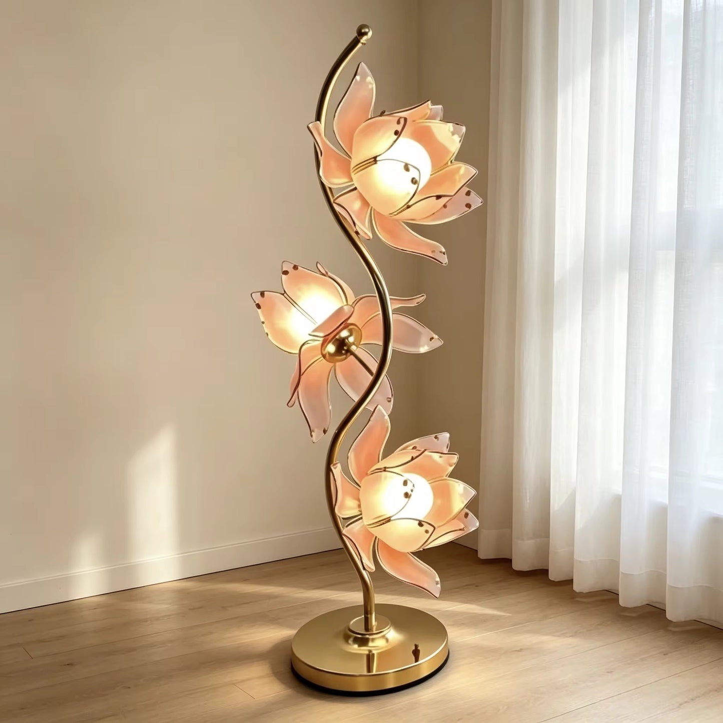 Pink Lotus Table Lamp Variation 1